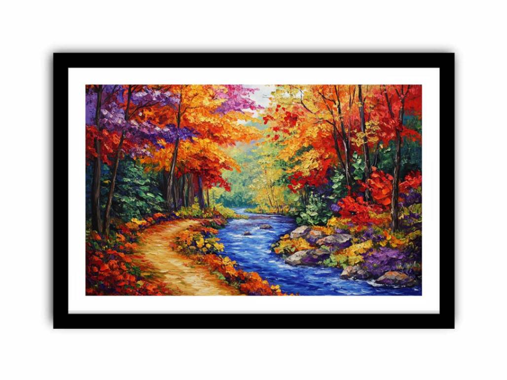 Golden Valley Of Fall  Art Print