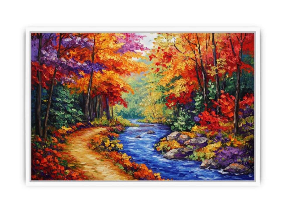 Golden Valley Of Fall Framed Print