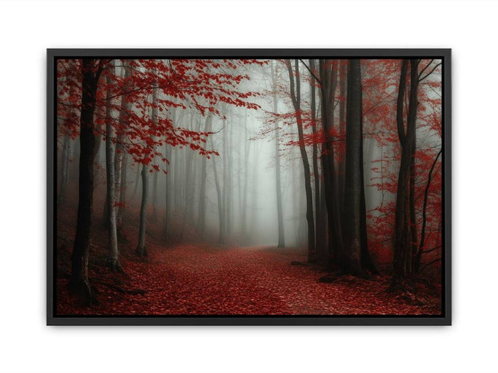 Misty  Red Forest  Painting