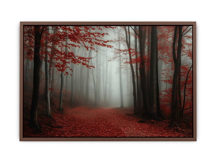Misty  Red Forest  Poster