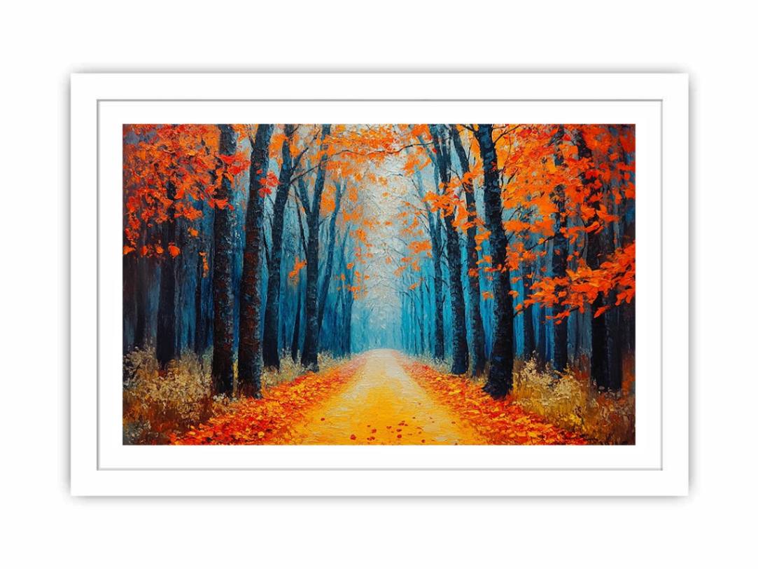 Scarlet Pathway Streched canvas