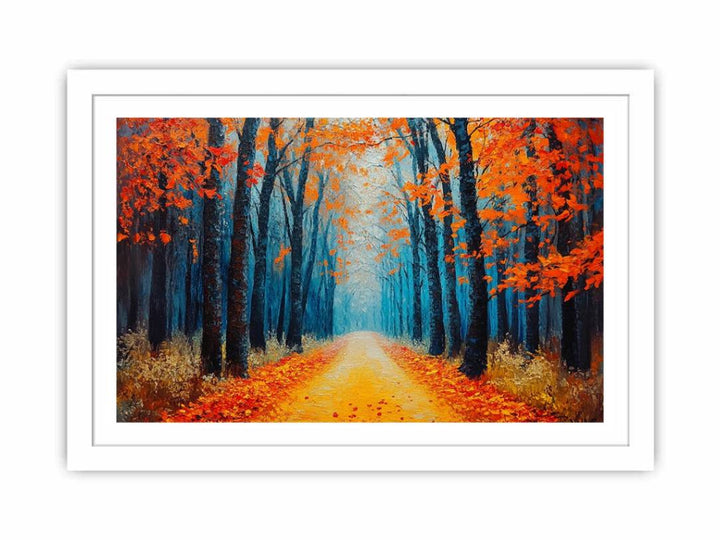 Scarlet Pathway Streched canvas