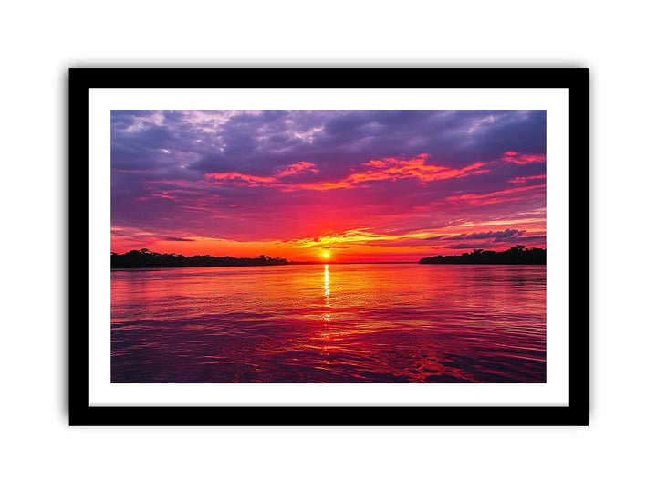 Sunset Over Amazon  Art Print