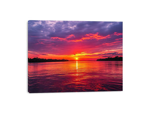 Sunset Over Amazon Canvas Print