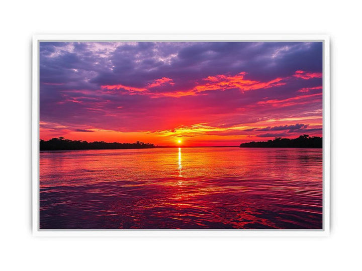 Sunset Over Amazon Framed Print