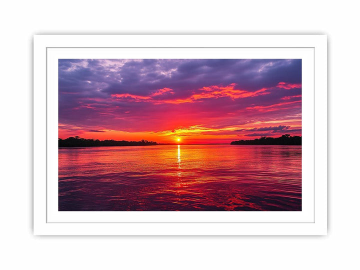 Sunset Over Amazon Streched canvas