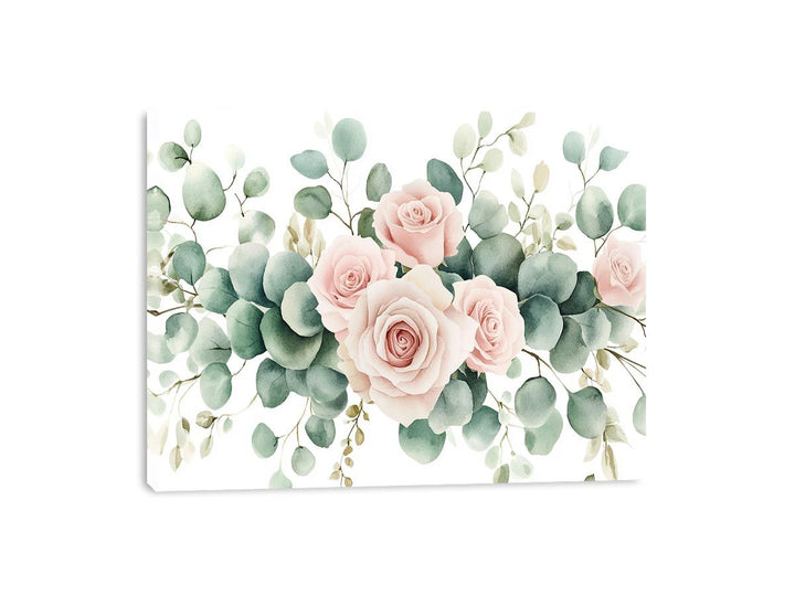Sage Green Floral  Canvas Print