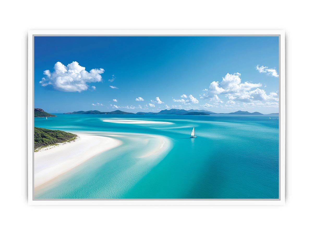 Whitsunday Sandy Beach Framed Print