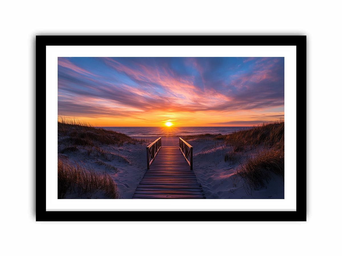 Beach Path Sunset  Art Print