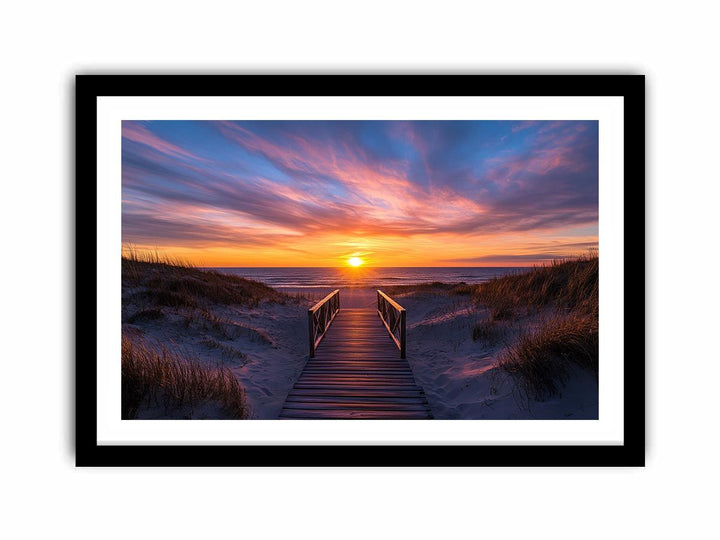 Beach Path Sunset  Art Print