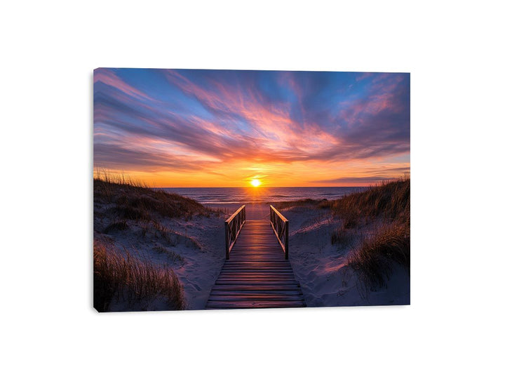 Beach Path Sunset Canvas Print