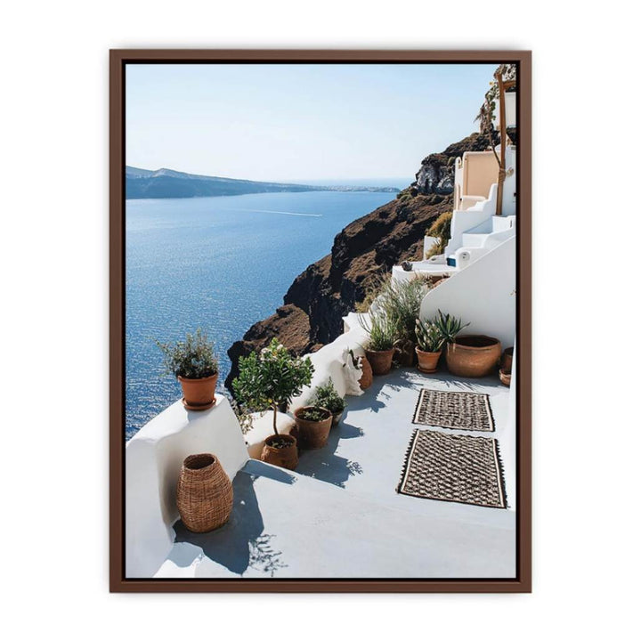 Terrace In Santorini  Poster