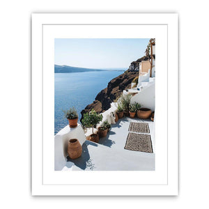 Terrace In Santorini Streched canvas