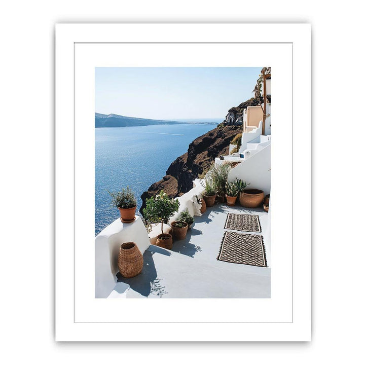 Terrace In Santorini Streched canvas