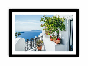 Santorini Terrace  Art Print
