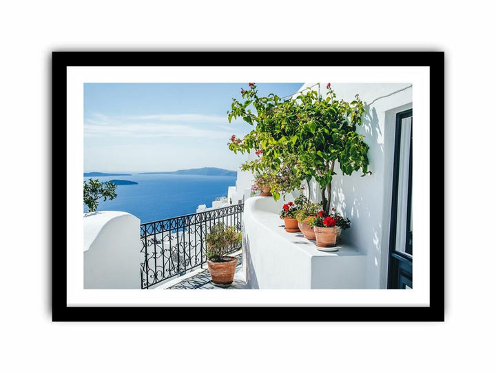 Santorini Terrace  Art Print