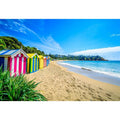Beach Huts Along The Shore 