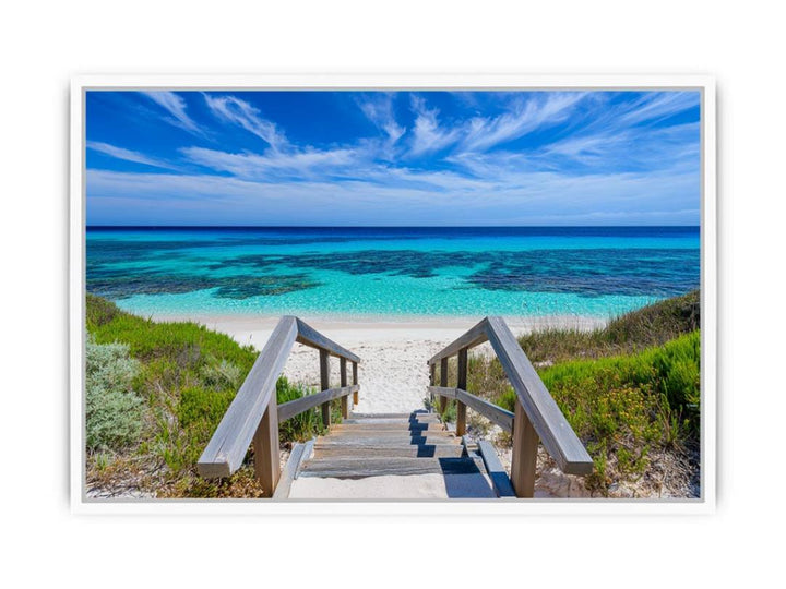 Stairway To Beach Framed Print