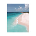 Aerial turquoise beach photography canvas for calm coastal bedroom decor.