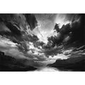 Black and white canyon storm photography for dramatic office wall decor.