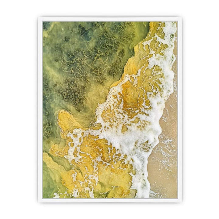 Whispers Of The Green Beach Framed Print