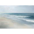 Soft abstract ocean waves canvas art for calm bedroom decor.
