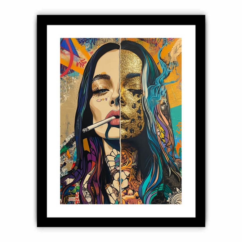 Glam pop art woman portrait canvas for bold bedroom decor.