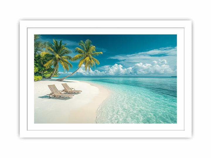 The Lonely Beach Chair Streched canvas