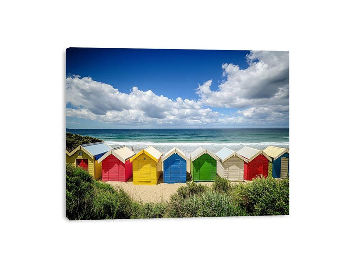 Beach Of Huts Canvas Print