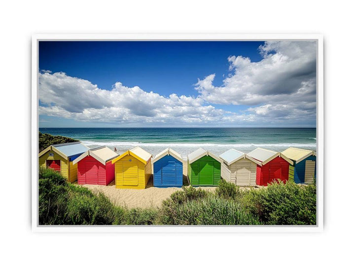Beach Of Huts Framed Print