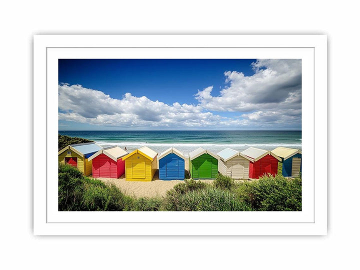Beach Of Huts Streched canvas