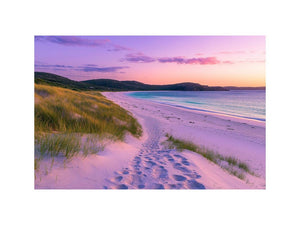 Pastel coastal sunset canvas art for serene bedroom decor