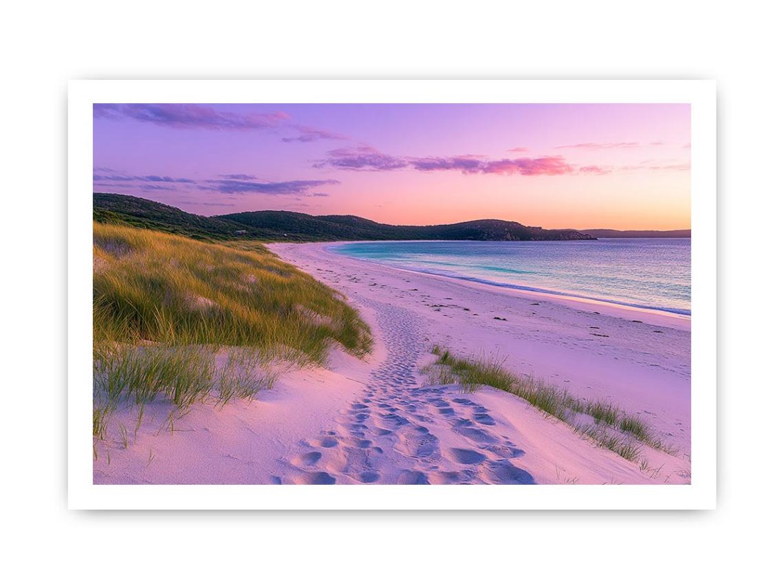 Pastel coastal sunset canvas art for serene bedroom decor