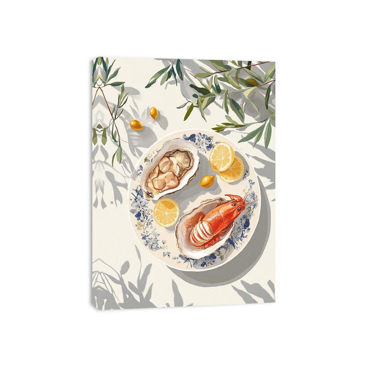 Oysters Lemon Canvas Print