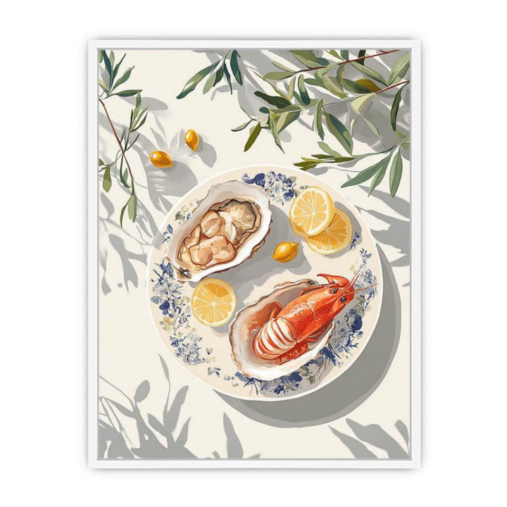 Oysters Lemon Framed Print