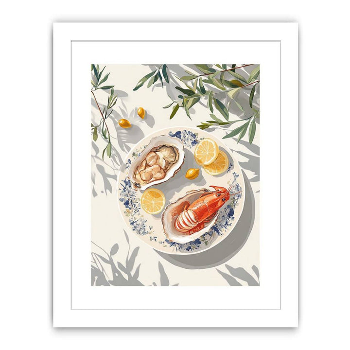 Oysters Lemon Streched canvas