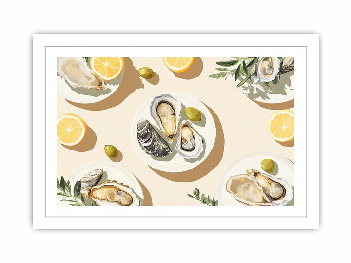 Oysters Fish Streched canvas