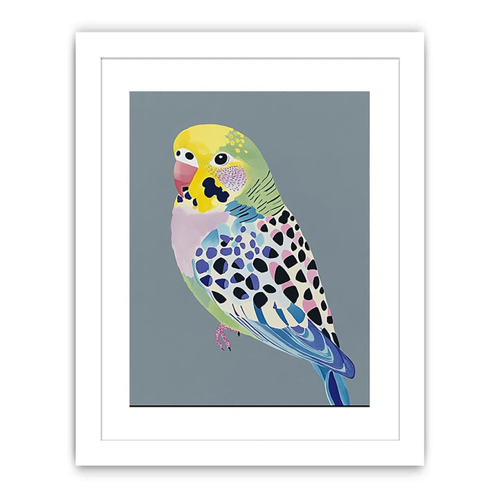 Green Budgie Streched canvas