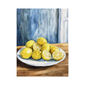 Lemon bowl still life artwork for farmhouse kitchen decor