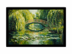 Willow Reflection a lush green lily pond