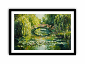Willow Reflection a lush green lily pond