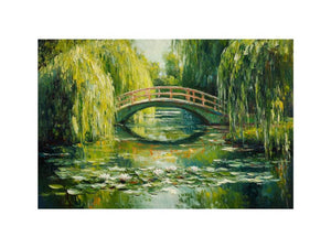 Willow Reflection a lush green lily pond