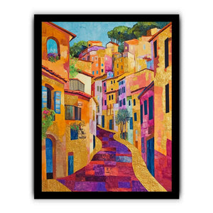 Golden Hillside a vibrant vertical village street