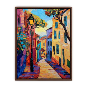 Sunlit Alley a vibrant vertical European alley