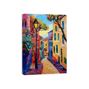 Sunlit Alley a vibrant vertical European alley