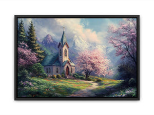 Blossom Chapel a peaceful chapel set beneath snowy mountains
