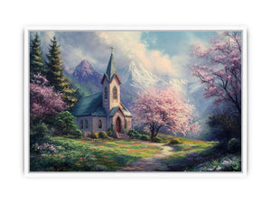 Blossom Chapel a peaceful chapel set beneath snowy mountains