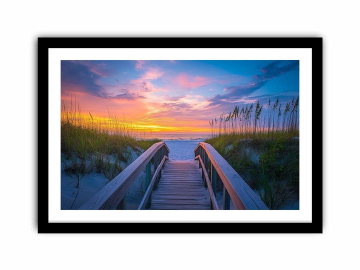 Sunset Over Beach Path  Art Print