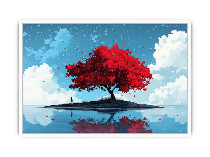 Maple Tree On Island Framed Print
