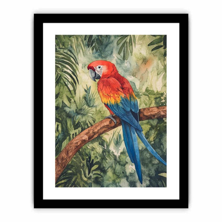 Crimson Sky Parrot  Art Print